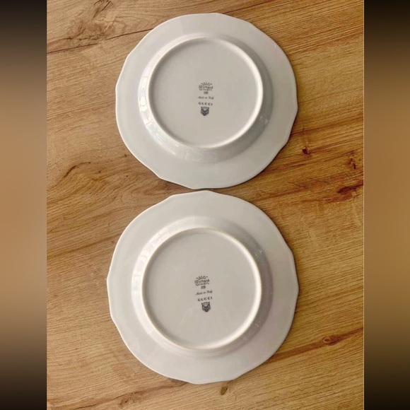 Gucci x Ginori Herbarium Porcelain Dessert Plate in Yellow, Set of 2 - Picture 4 of 5